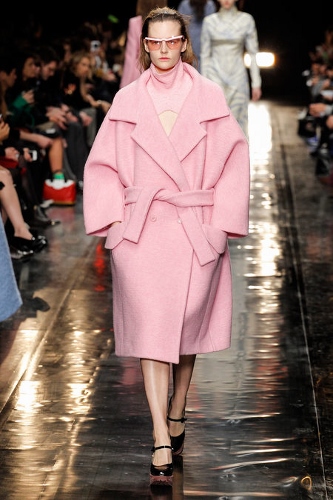 Pastel coat by Carven at Paris Fashion Week. 