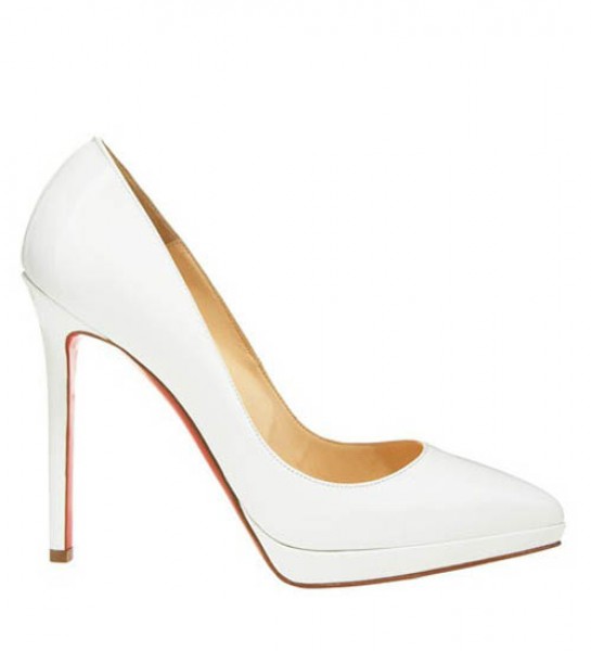 Christian Louboutin White Pigalle Plato pumps.