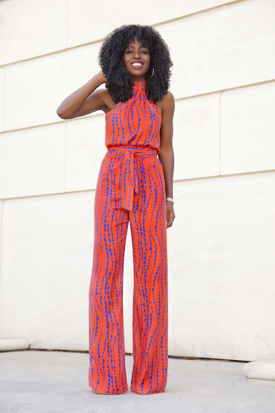 printed sleevelss jumpsuit