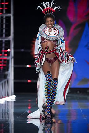 Model Amilna Estevao in Victoria's Secret Fashion Show (Photo by Timur Emek/FilmMagic)