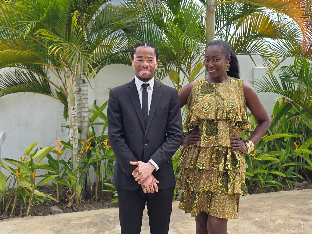 Model Robert Essel with Ivy Prosper.